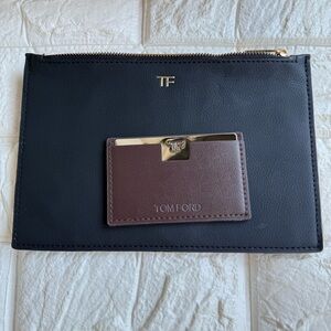Tom Ford Black Clutch with Brown Cardholder & Mirror NEW